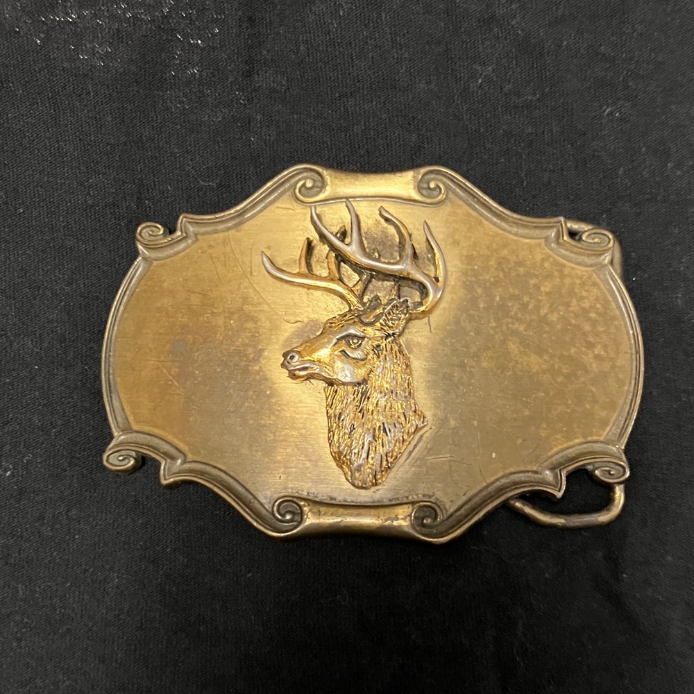Men's Gold Deer Buckle Belt